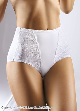 Romantic high waist panties, lace overlay